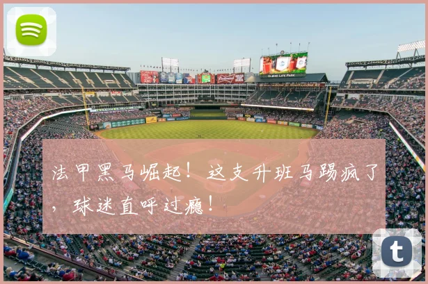 法甲黑马崛起！这支升班马踢疯了，球迷直呼过瘾！